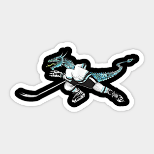 Dragon Ice Hockey Player Dragons Team Logo Sticker